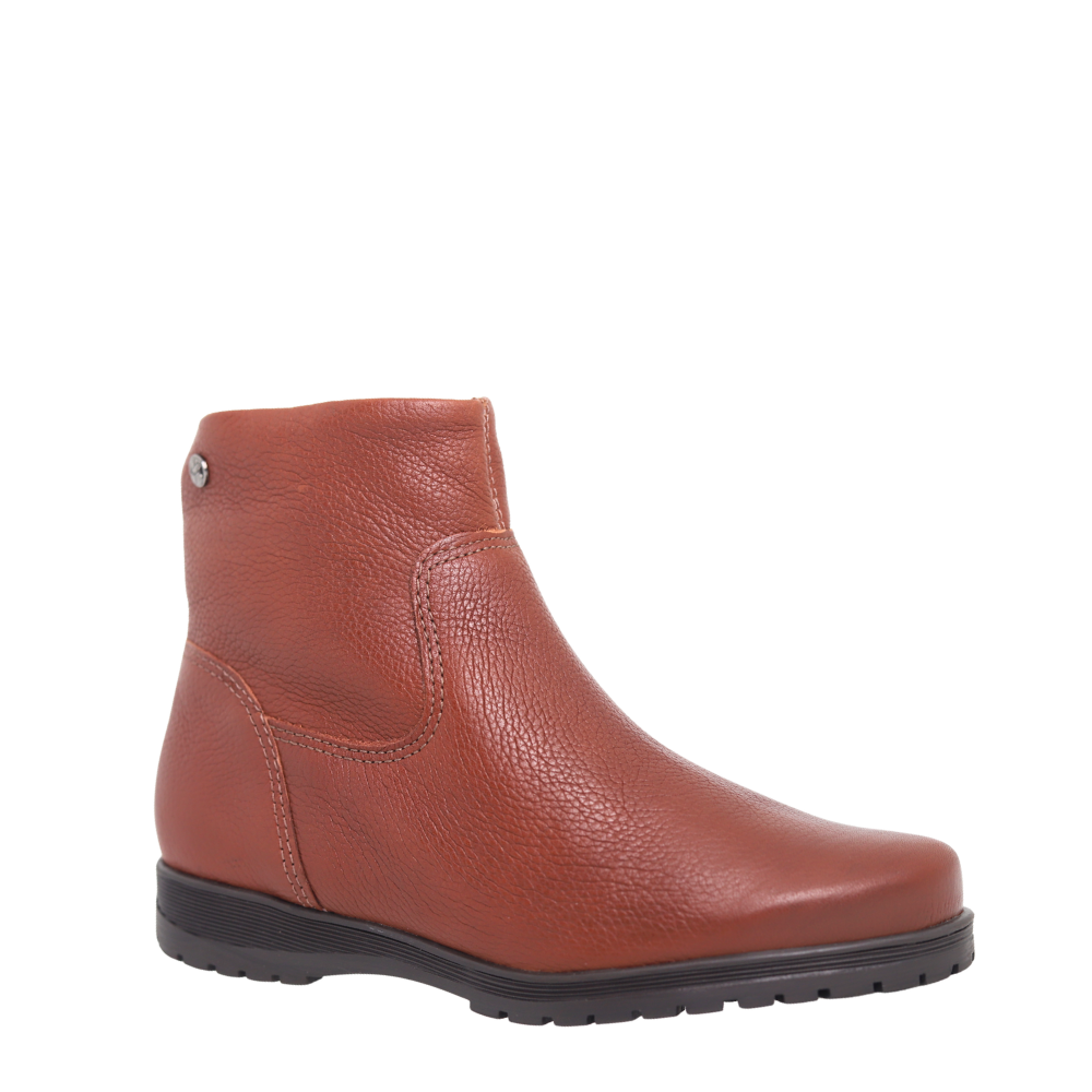 Bota Feminina Em Couro Salto Bloco Cano Curto Bottero 369207 Marrom 4