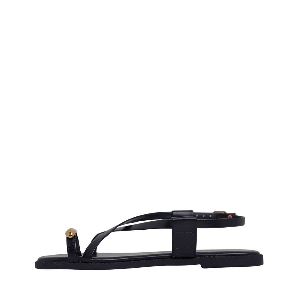 Sandália Rasteira Feminina Casual Ring Toe Beira Rio 8571100 Preto 3