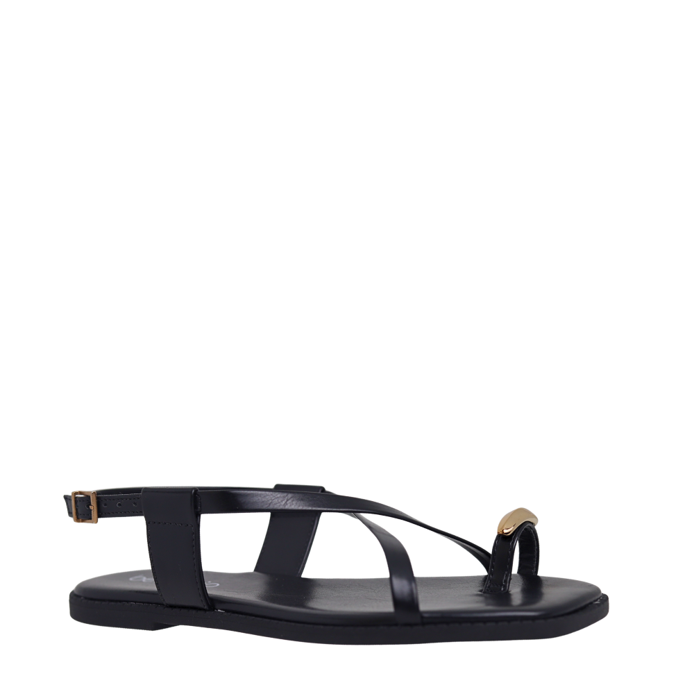Sandália Rasteira Feminina Casual Ring Toe Beira Rio 8571100 Preto 4