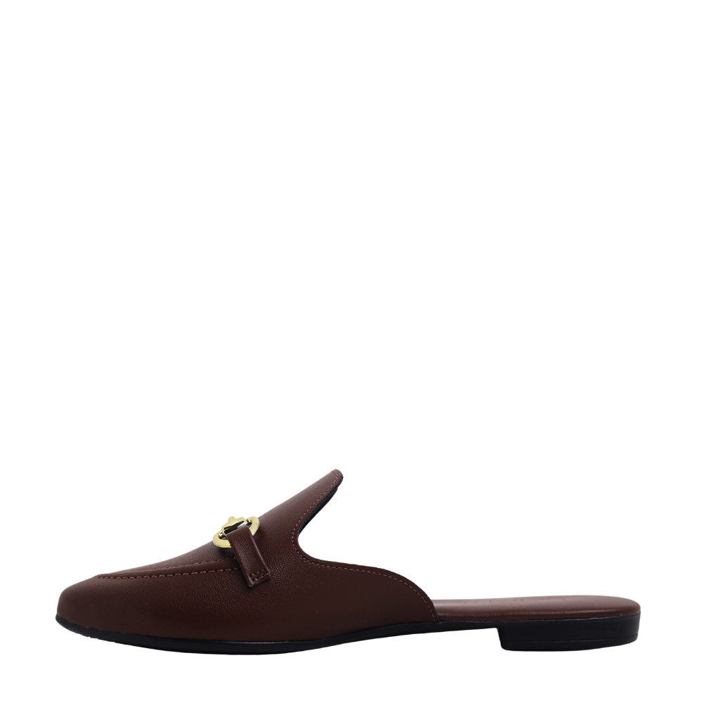 Sapato Mule Feminino Bico Fino Detalhe Beira Rio 4134.1017 Marrom 3