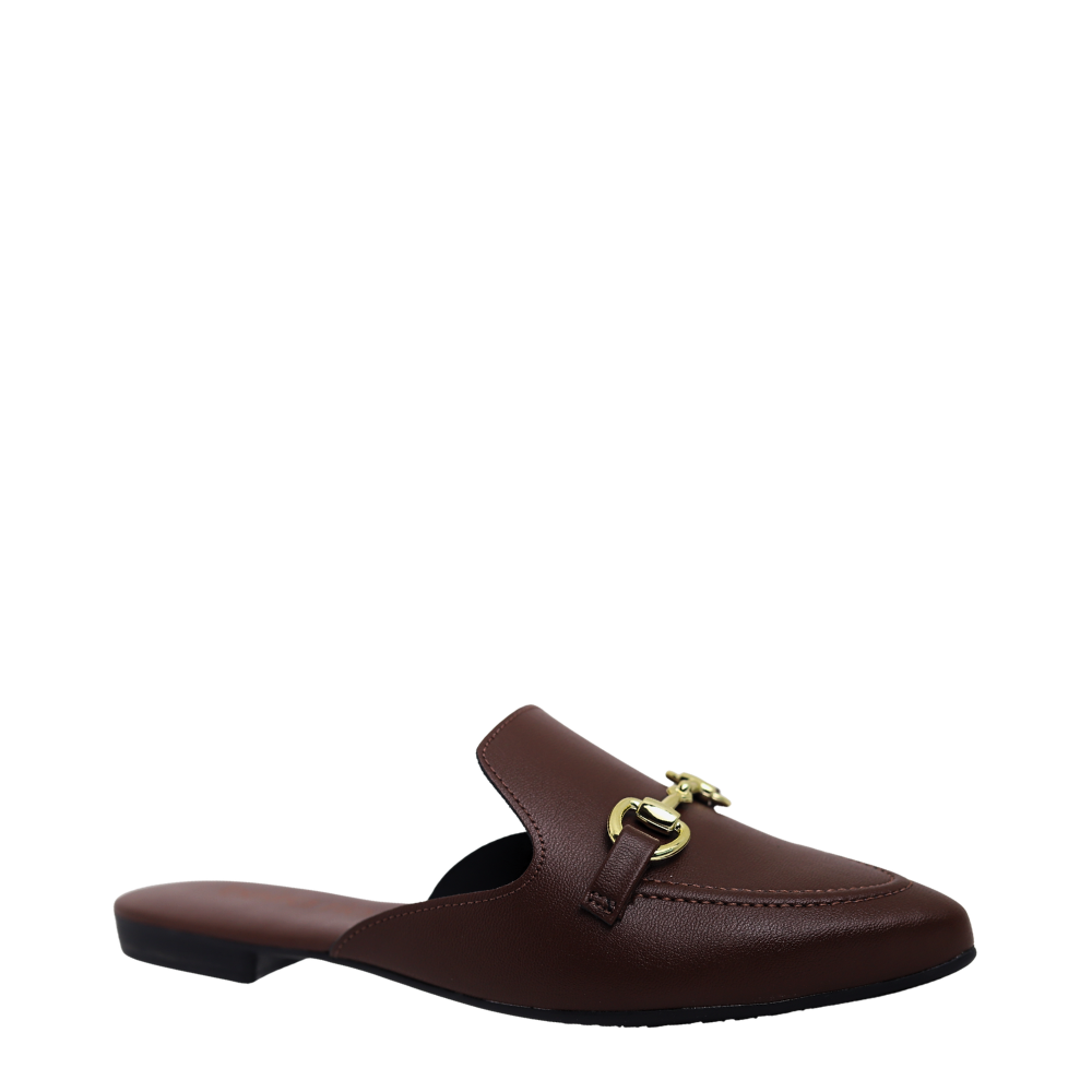 Sapato Mule Feminino Bico Fino Detalhe Beira Rio 4134.1017 Marrom 4