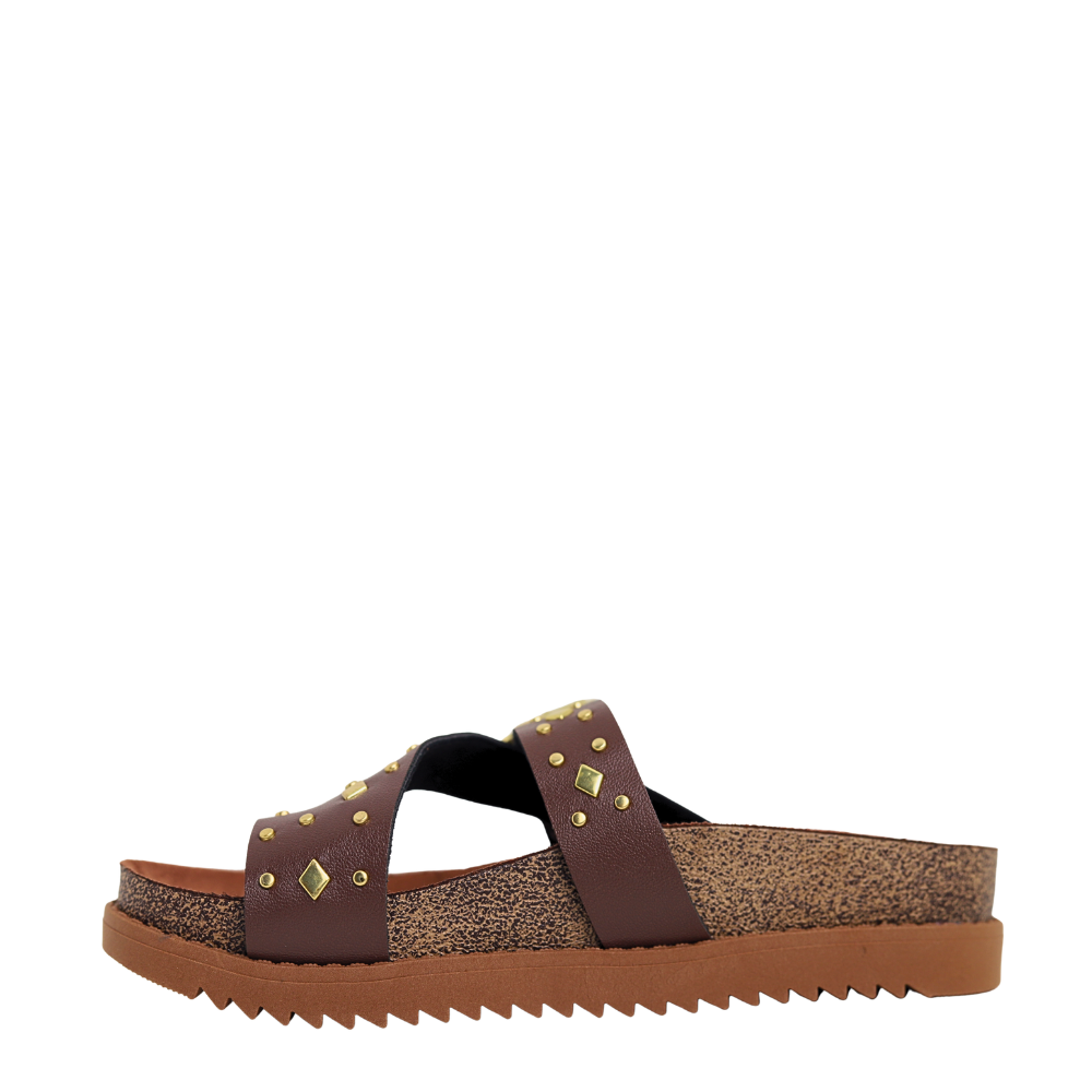 Tamanco Papete Feminino Tratorado com Fivela Moleca 5500.120 Marrom 3