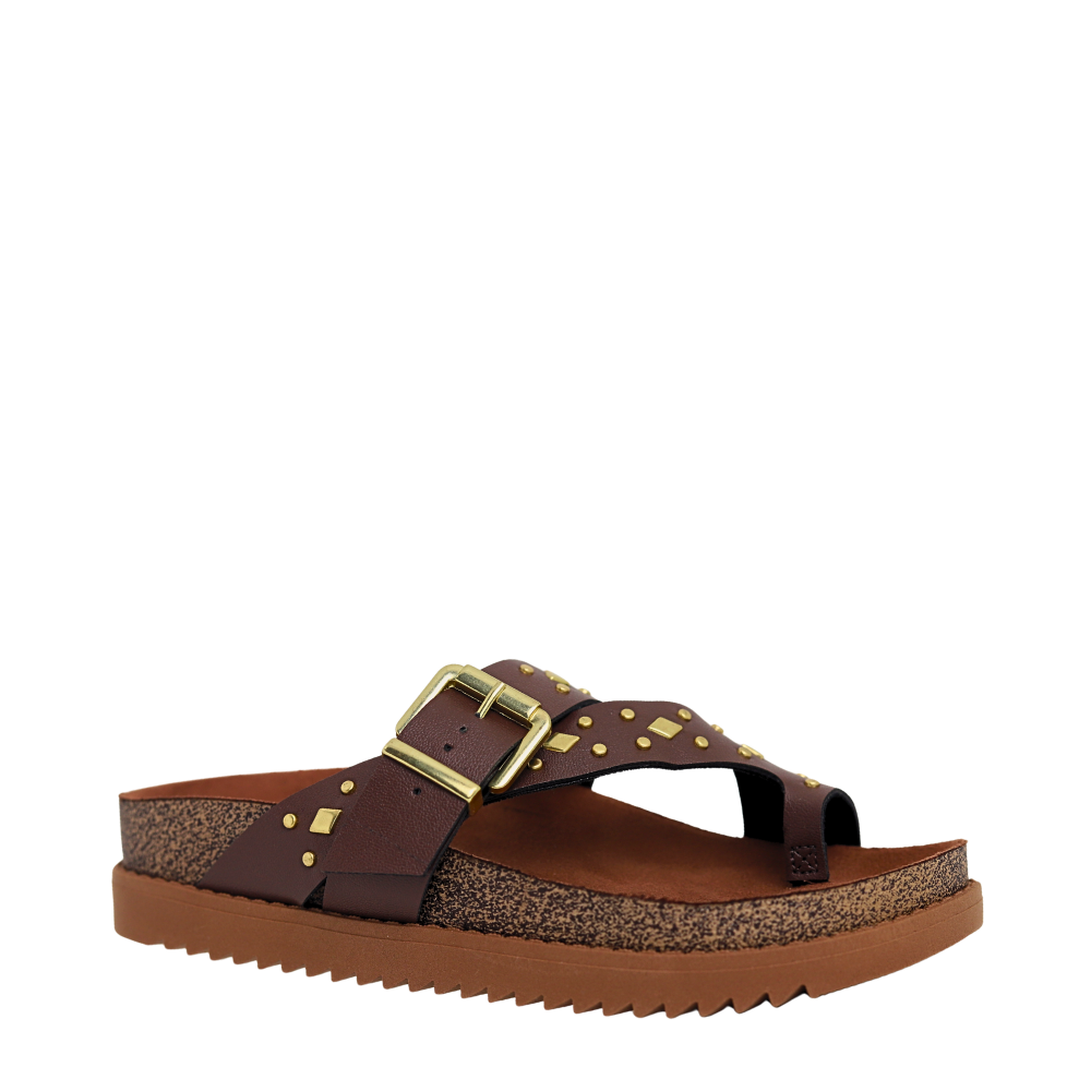 Tamanco Papete Feminino Tratorado com Fivela Moleca 5500.120 Marrom 4