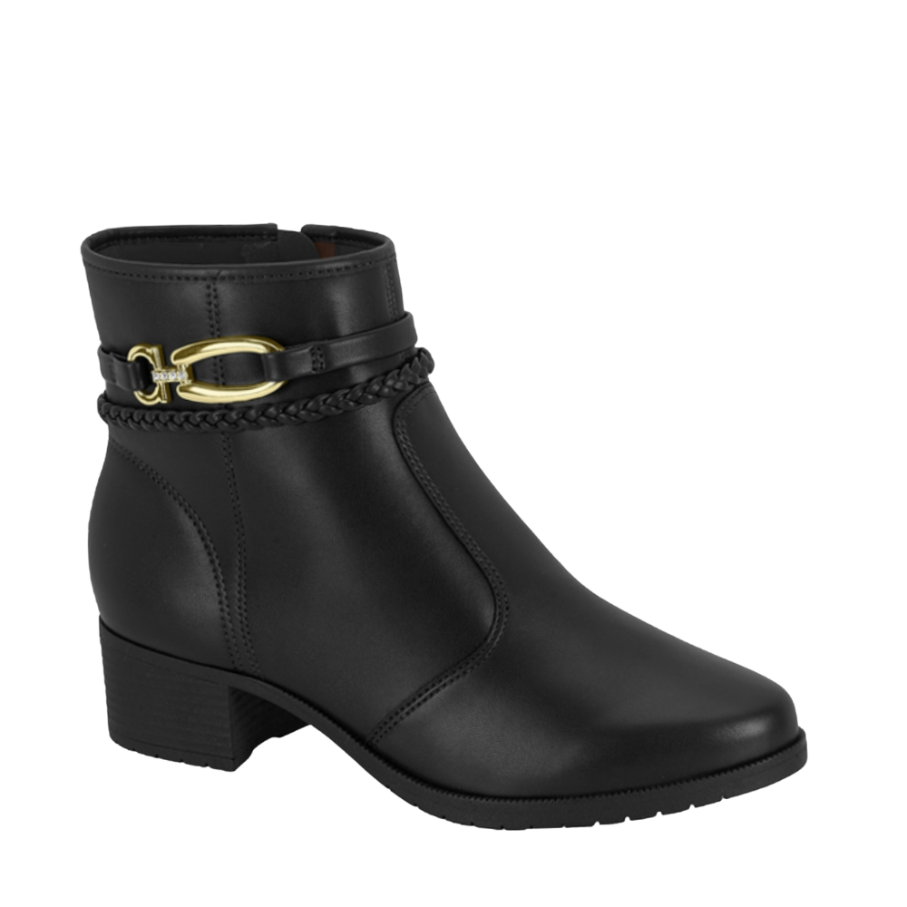 Bota Feminina Ankle Boot Salto Baixo Detalhe Moleca 5346.102