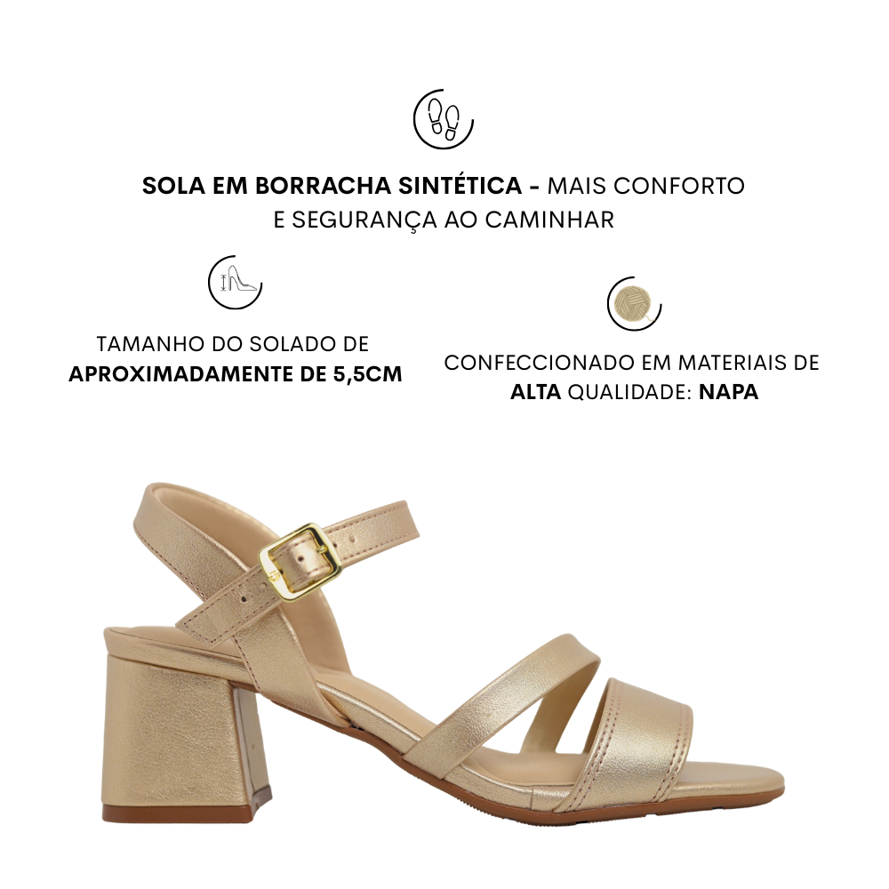 Sandália Feminina Modare Ultraconforto Ortopédica  7172.101 Dourado 2