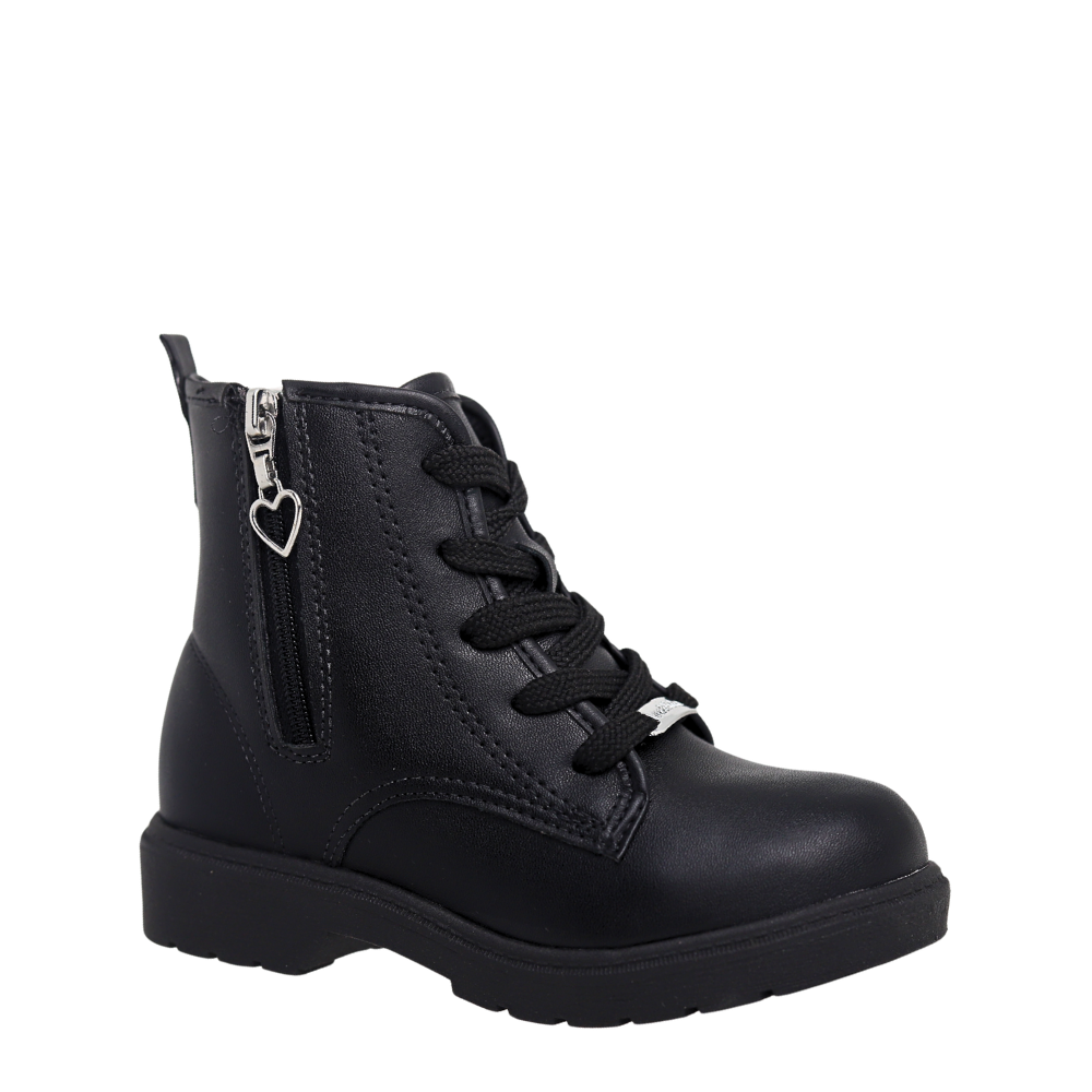 Bota Coturno Juvenil Menina Ziper Coração Molekinha 2164.146 Preto 4