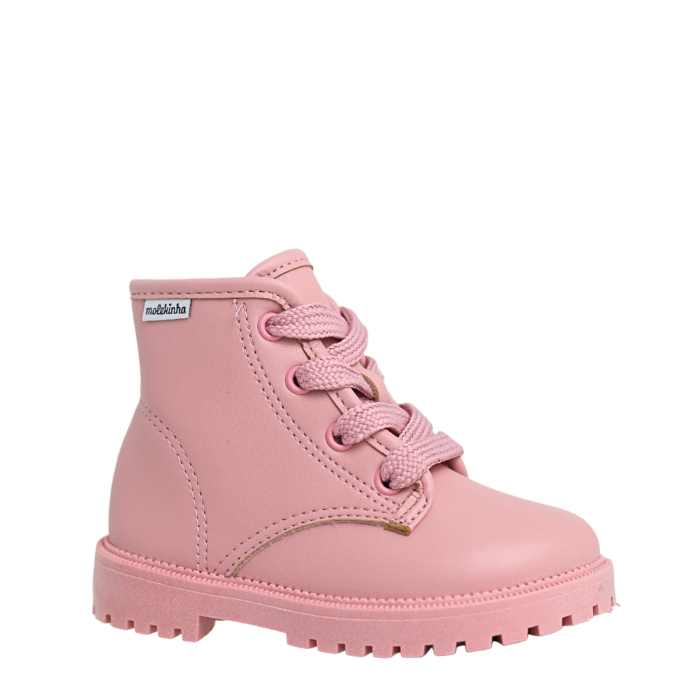 Bota Coturno Infantil Meninas Tratorada Molekinha 2126.512 Rosa 4