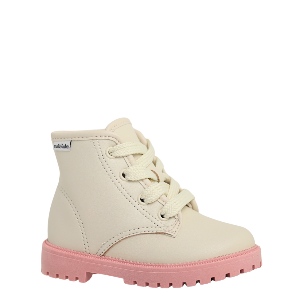 Bota Coturno Infantil  Meninas Tratorada Molekinha 2126.512 Bege 4