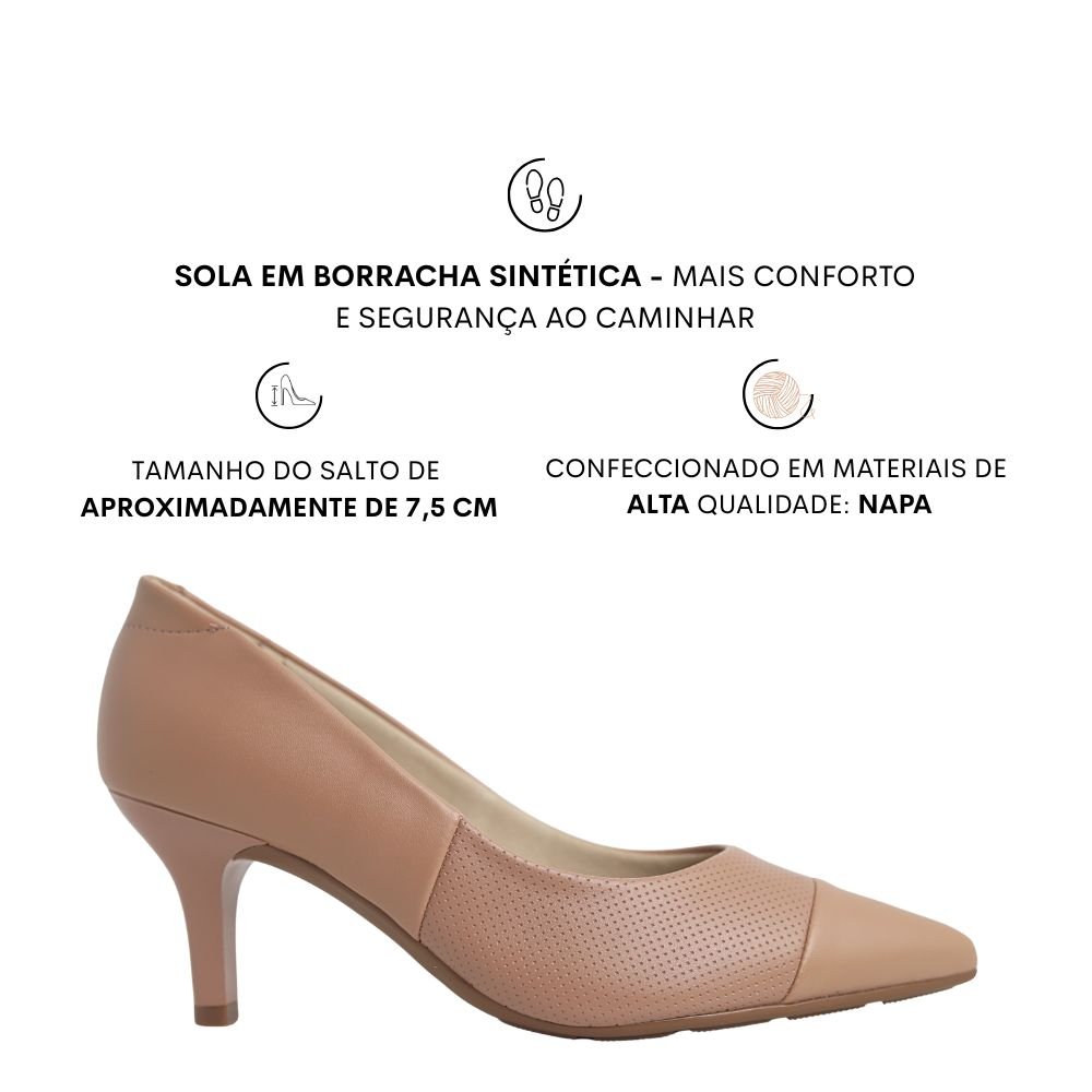 Scarpin Feminino Salto Fino Ultraconforto  Modare  7408.101 Bege 2