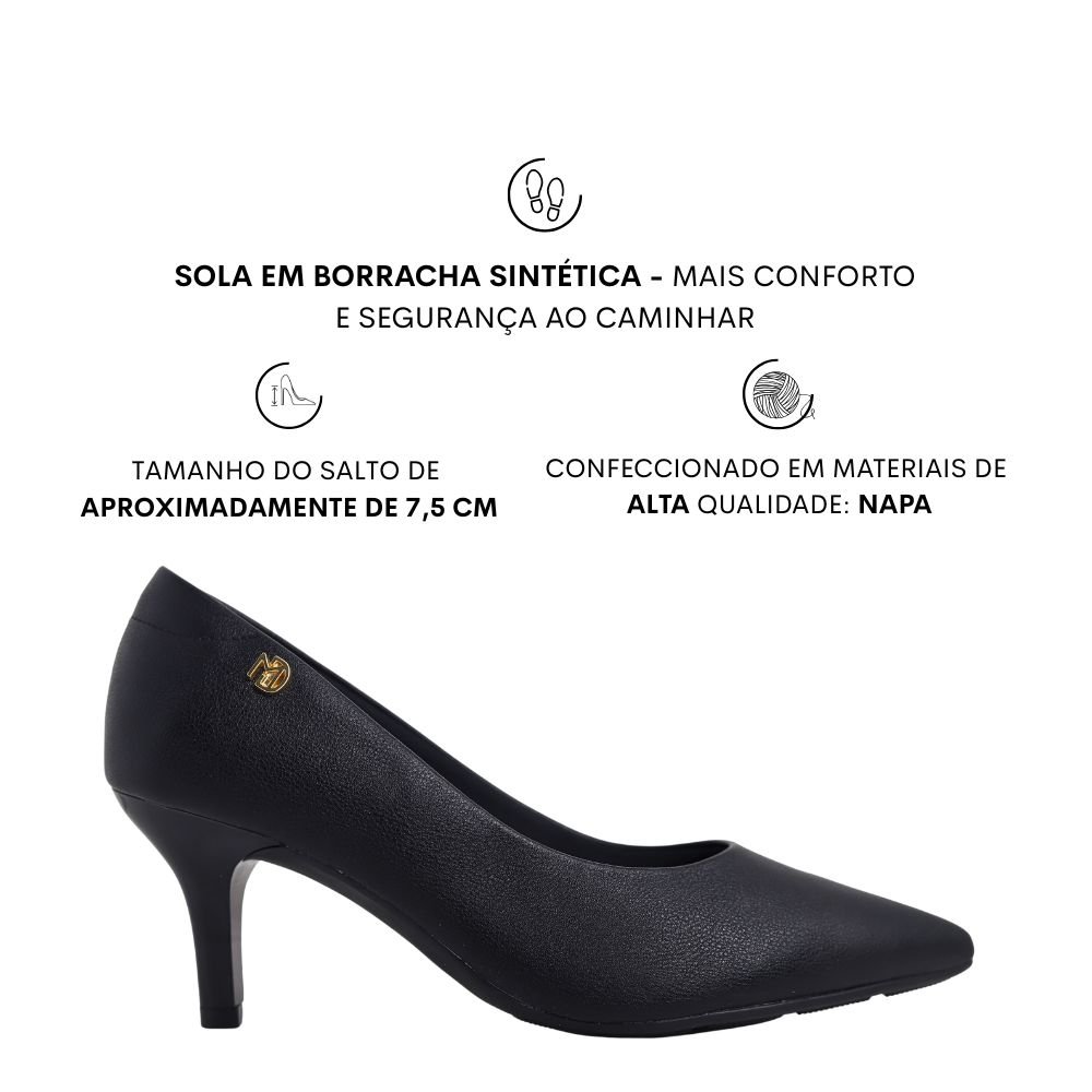 Scarpin Feminino Salto Fino Ultraconforto Modare 7408.100 Preto 2