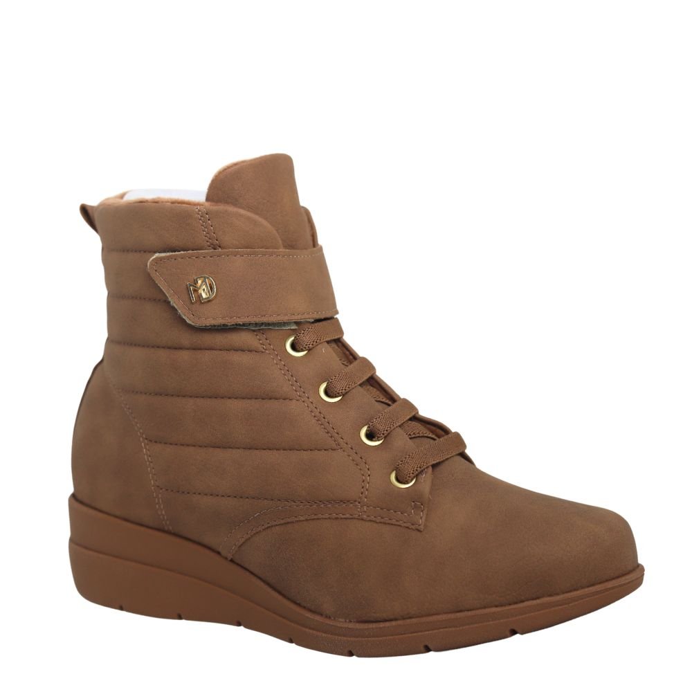 Bota Feminina  Cano Curto Conforto Anabela Modare 7085.205 Marrom 4
