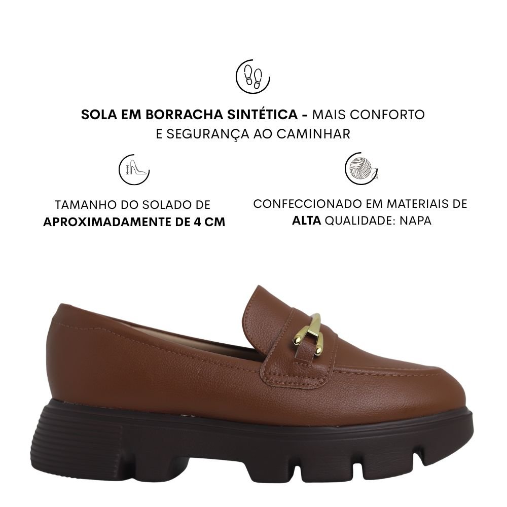 Mocassim Sapato Feminino Conforto Tratorado Modare 7409.102 Marrom 2
