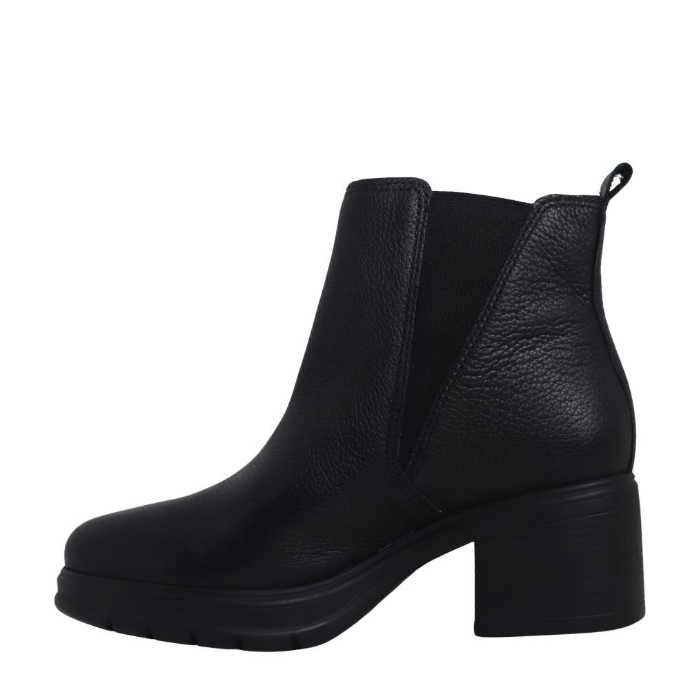 Bota Feminina Ankle Boot De Couro Salto Bloco Bottero 378802 Preto 3