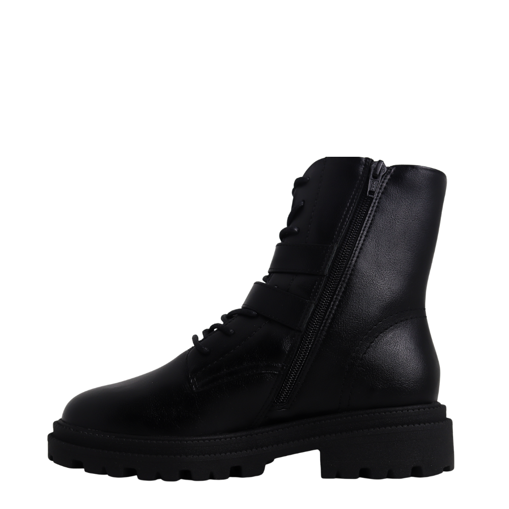 Bota Coturno Feminina Cano Curto Fivelas  Ramarim 25-61131 Preto 3