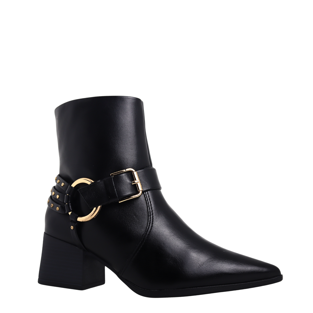 Bota Feminina Cano Curto Bico Fino Detalhes Ramarim  2559131 Preto 4