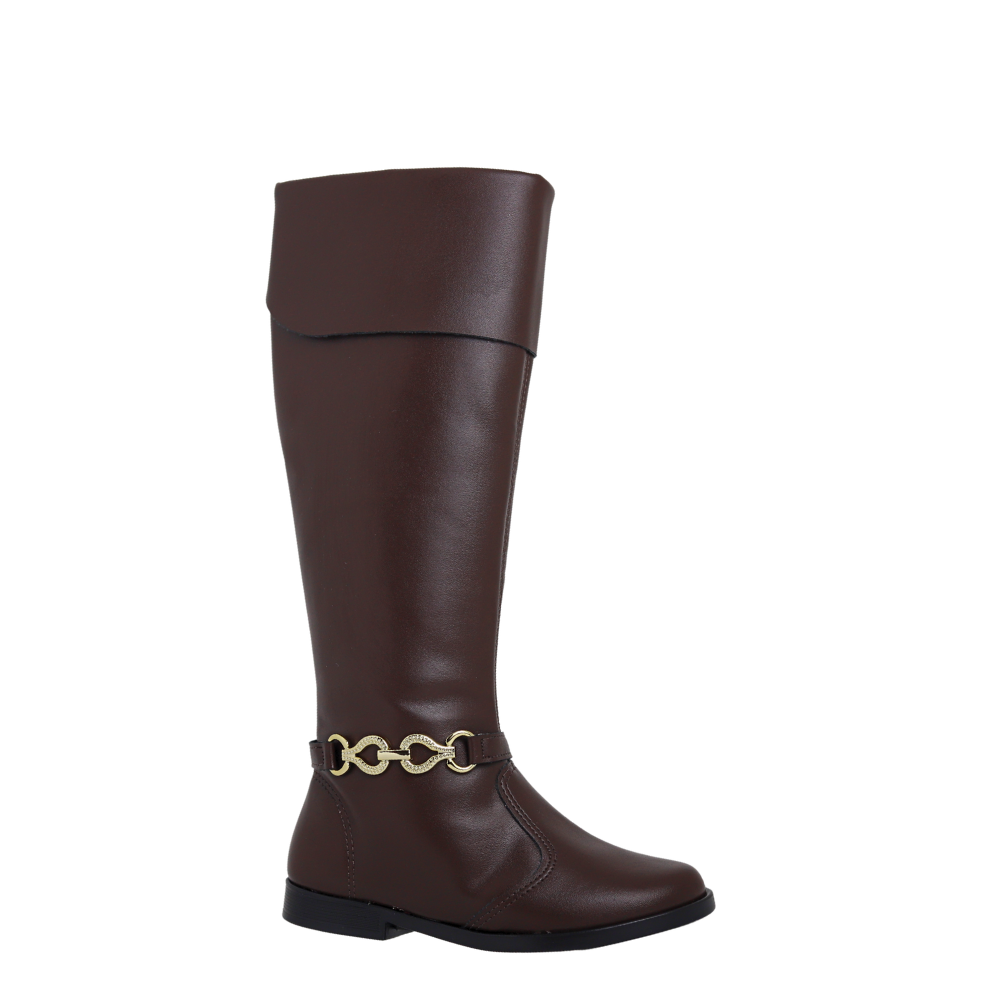 Bota Juvenil Meninas Cano Alto Montaria Molekinha 2181.110 Marrom 4
