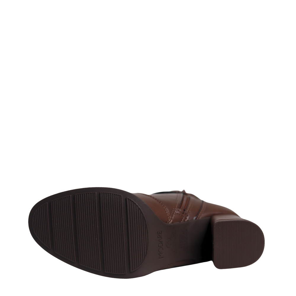 Bota Feminina Cano Curto Salto Médio Conforto Modare 7078110 Marrom 5