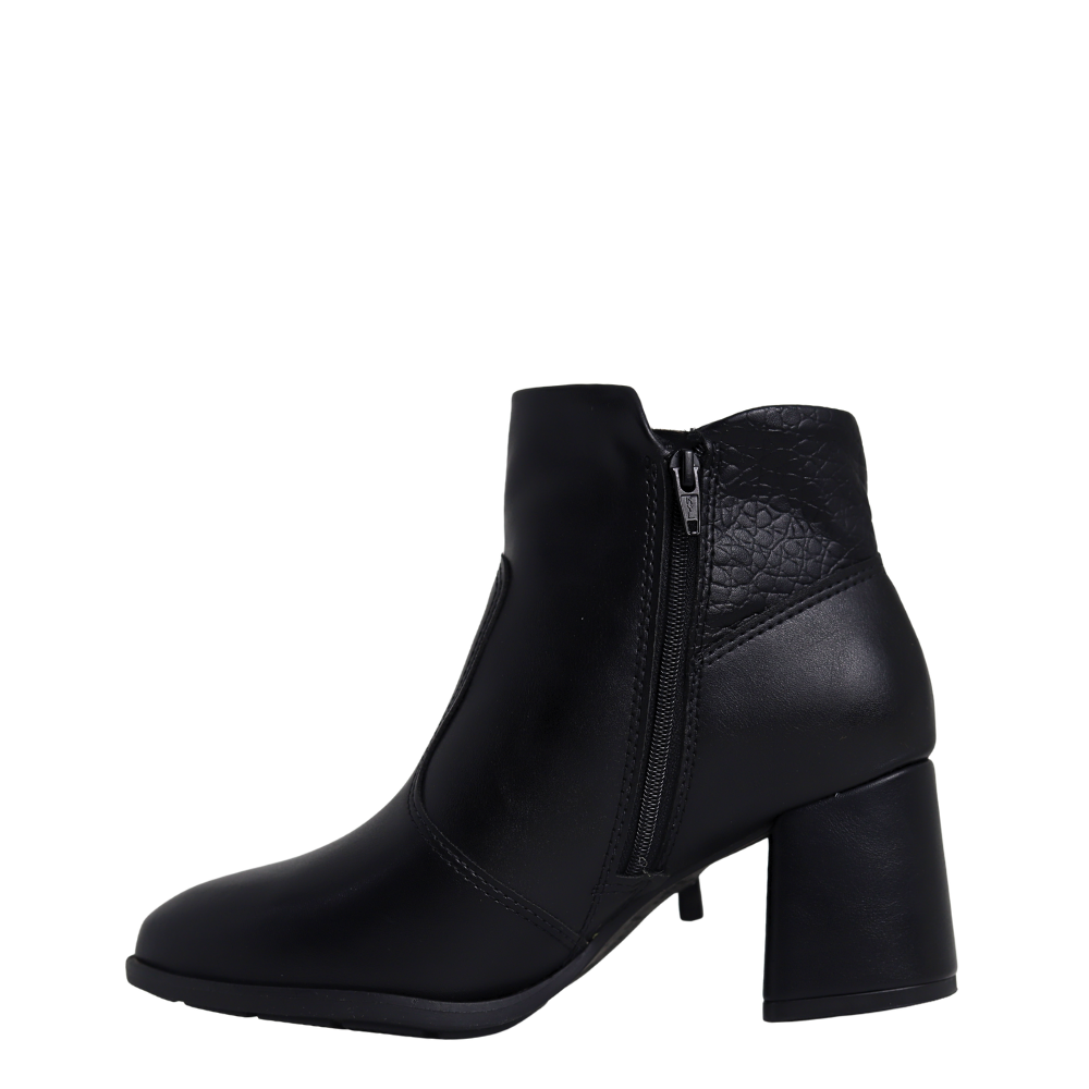 Bota Feminina Cano Curto Salto Médio Conforto Modare 7078111 Preto 3