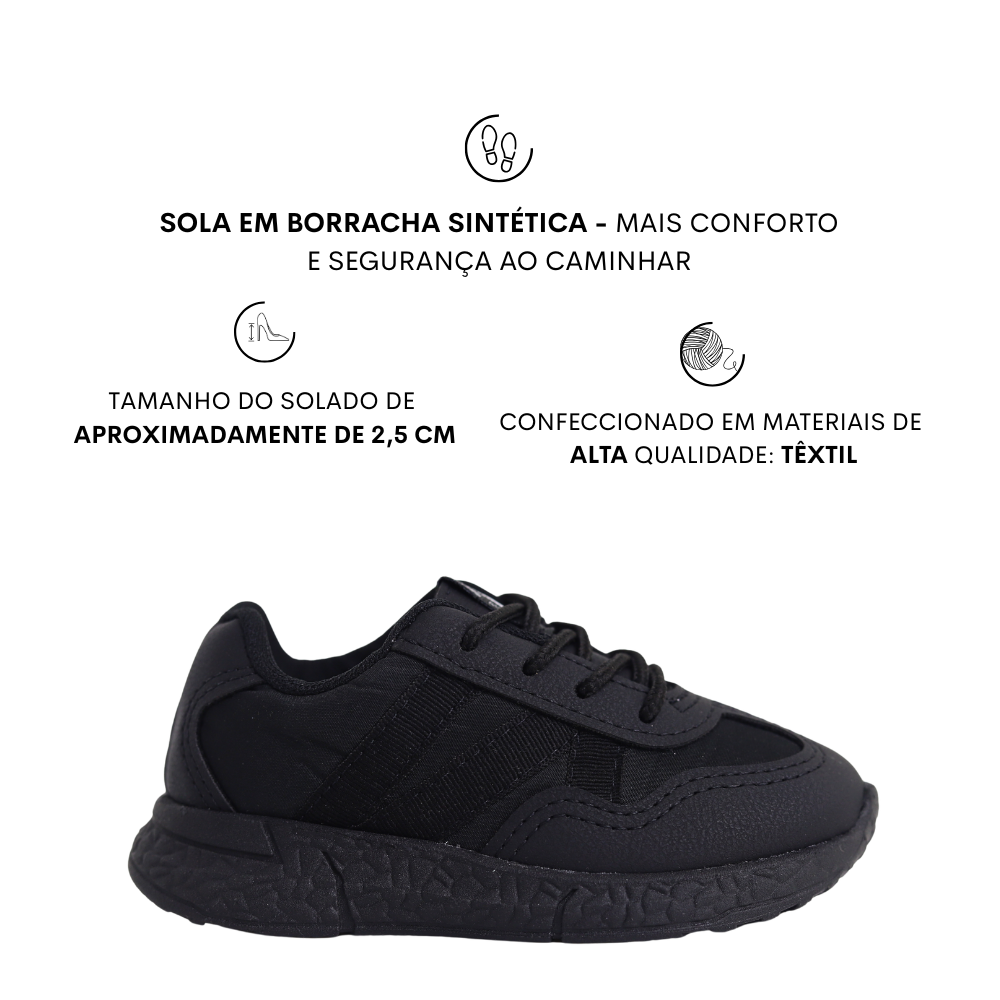 Tênis Infantil  Meninos Conforto Causal  Molekinho  2609.235 Preto 2