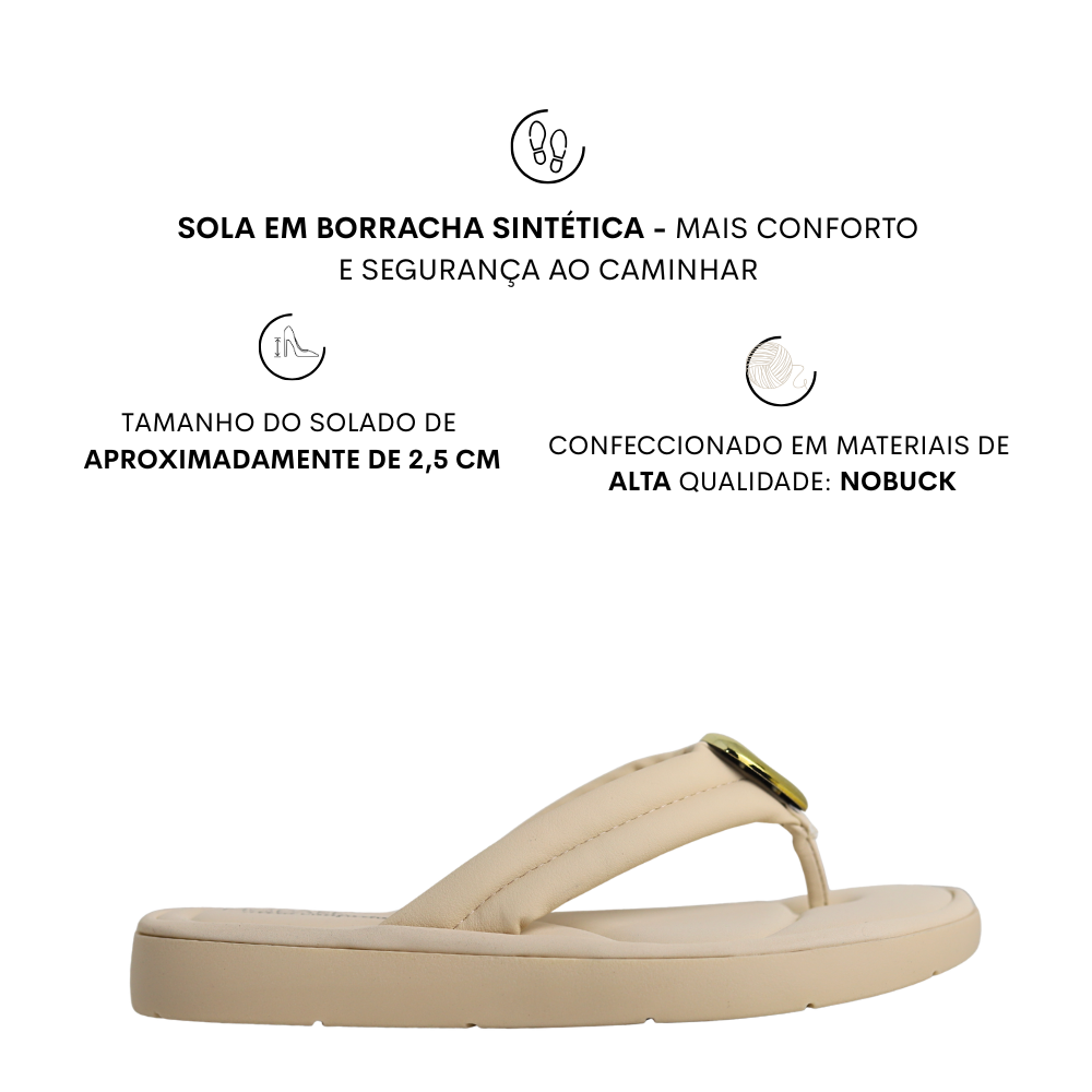 Tamanco Feminino Dedo Ultraconforto Detalhe Modare 7208.110 Bege 2