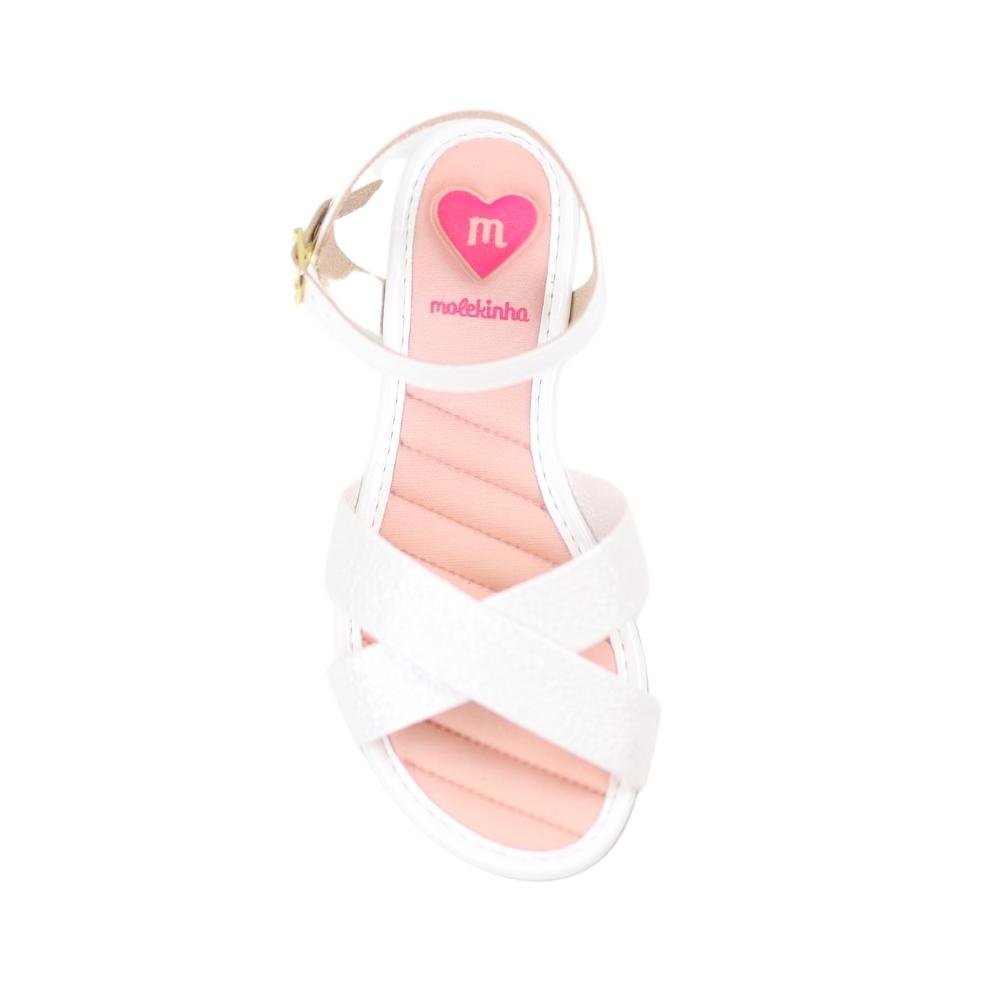 Sandália Infantil Feminino Confortável Molekinha 2157.850 Branco 4