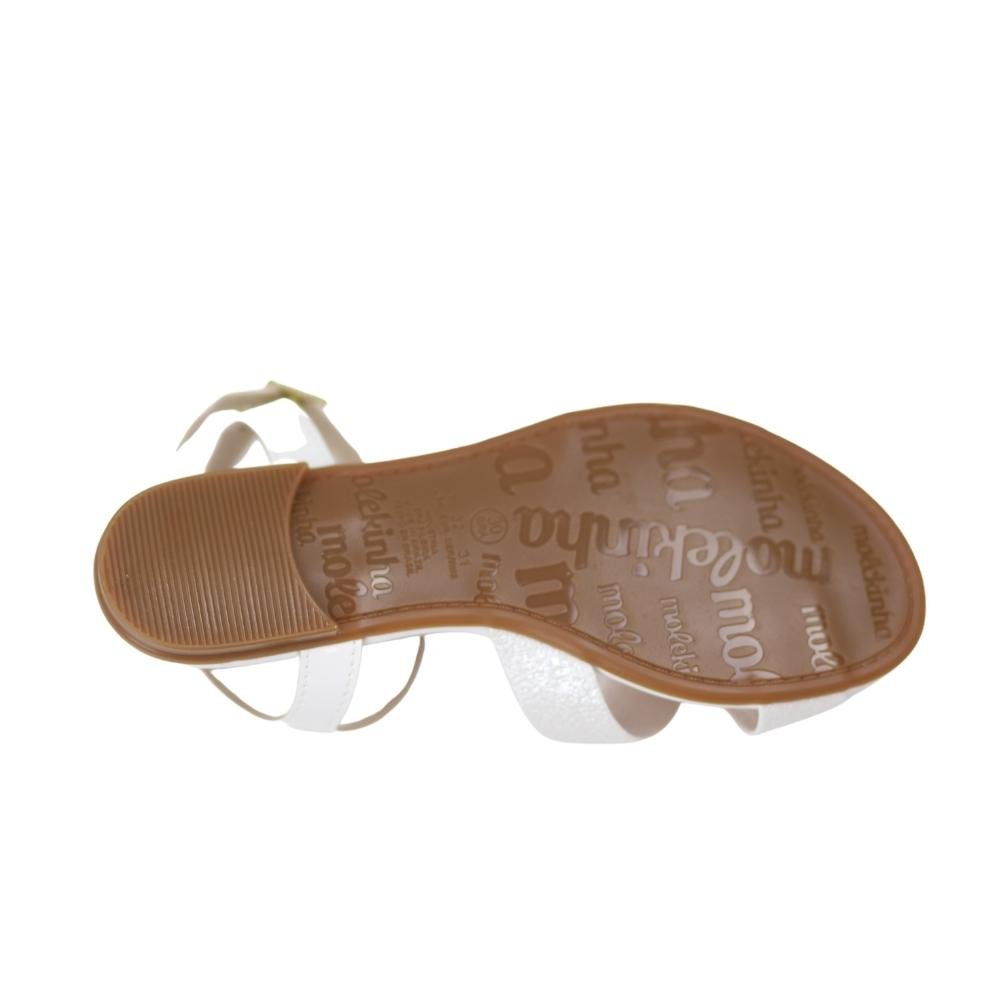 Sandália Infantil Feminino Confortável Molekinha 2157.850 Branco 5