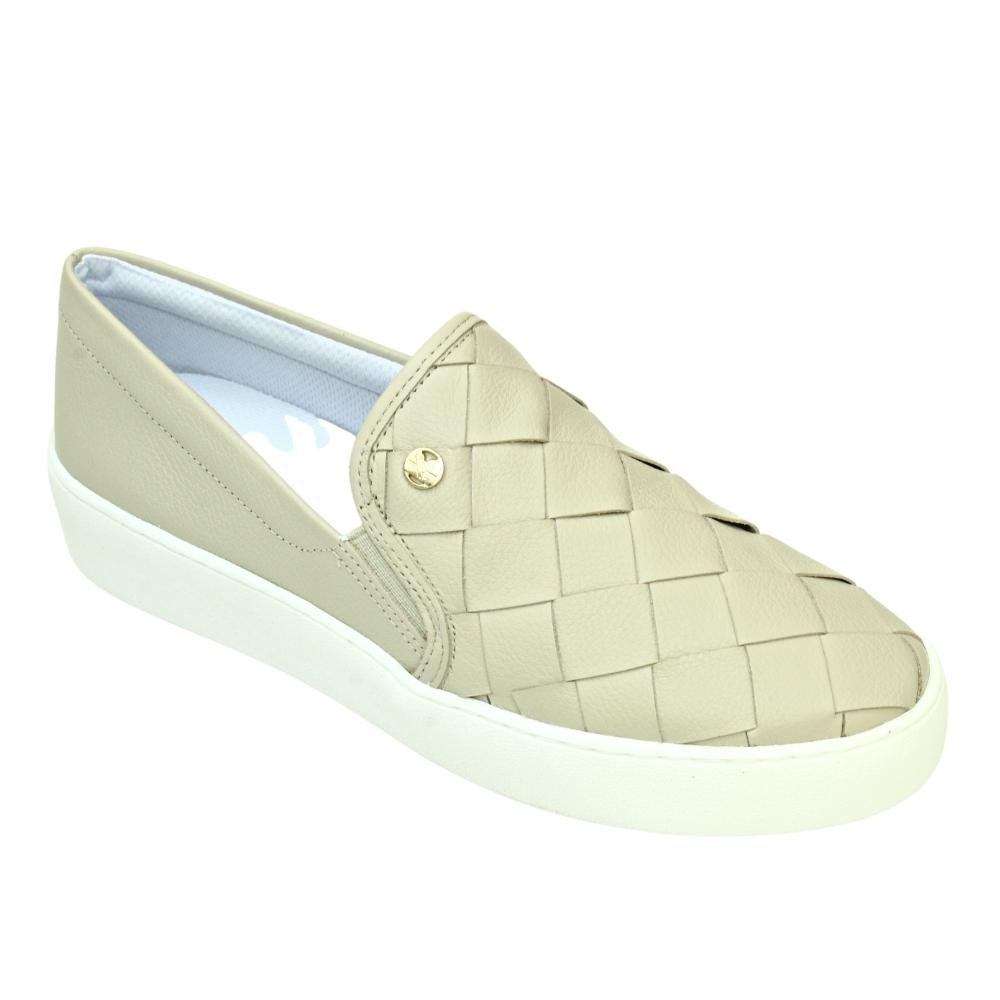 Tênis Feminino Couro Slip On Bottero Confortável 331509 Bege 1