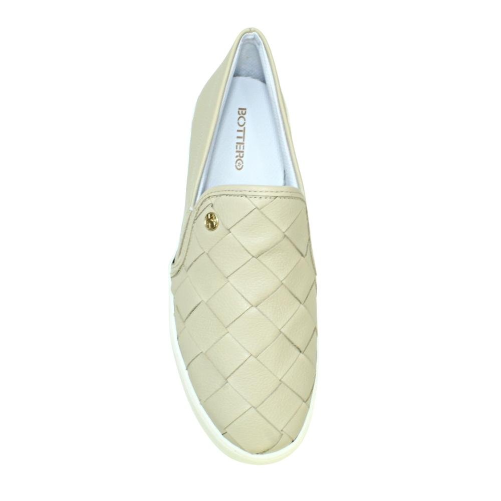 Tênis Feminino Couro Slip On Bottero Confortável 331509 Bege 4
