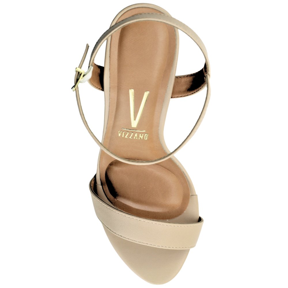 Sandália Feminina Festa Brilho Salto Alto Vizzano 6249464 Bege 4