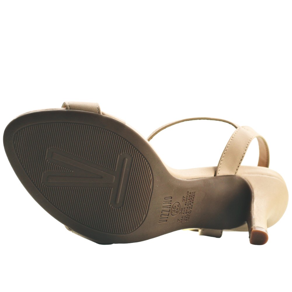 Sandália Feminina Festa Brilho Salto Alto Vizzano 6249464 Bege 5