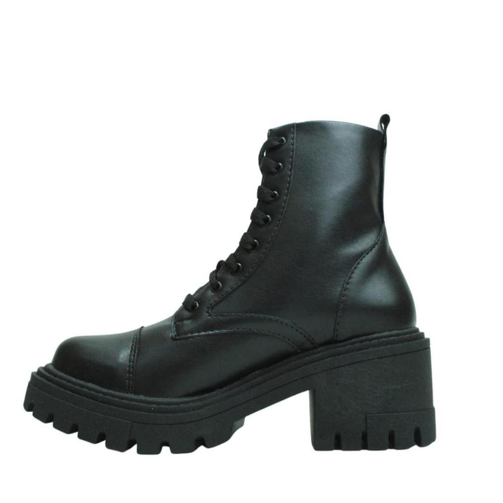 Bota Coturno Tratorado Feminino Cano Curto Sarah Calçados Preto 4