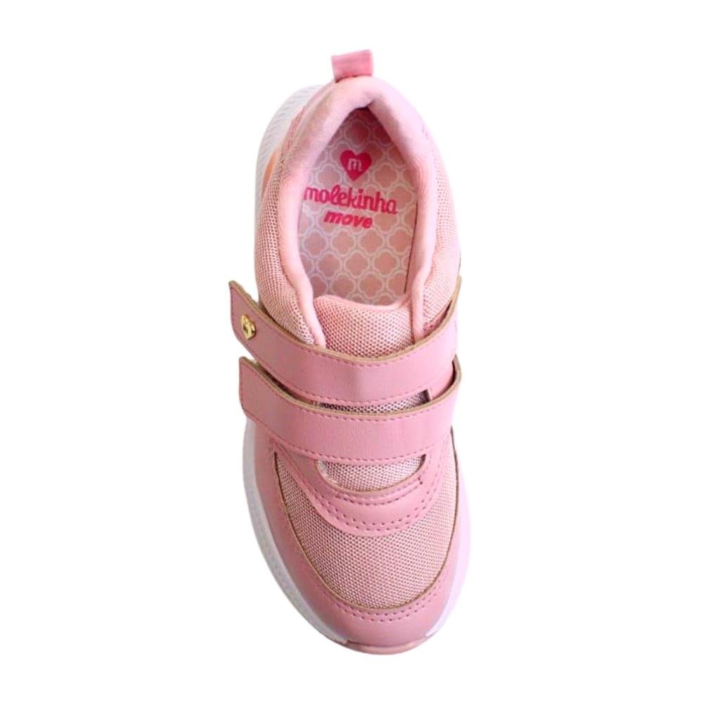 Tênis Infantil Feminino Velcro Molekinha 2545.102 Rosa 5