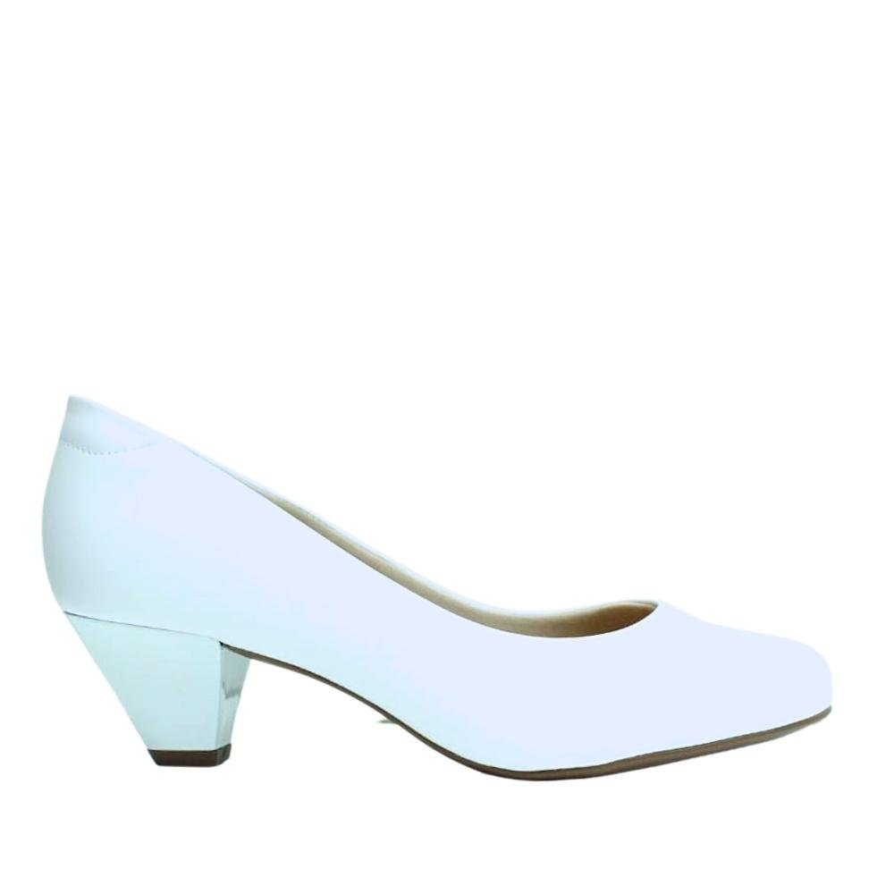 Sapato Feminino Scarpin Salto Baixo Grosso Modare 7005.600 Azul 3