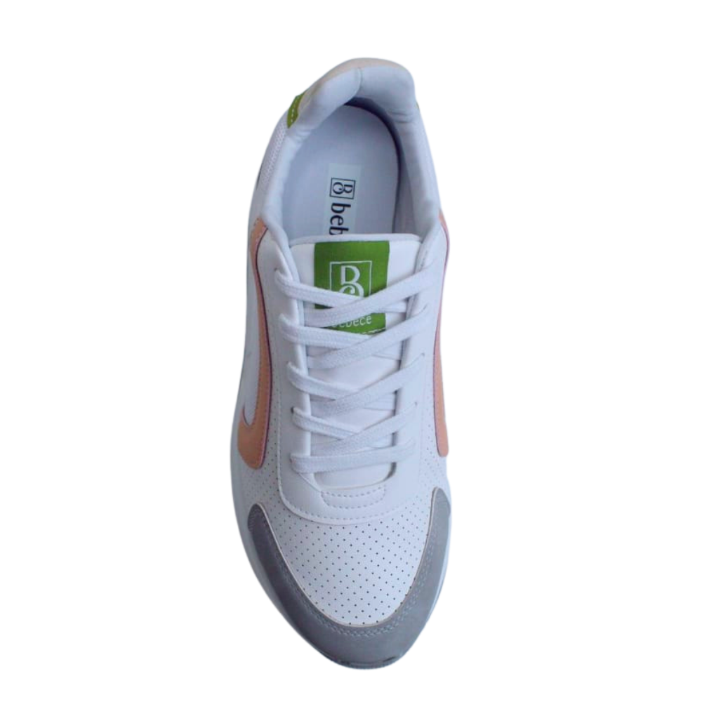 Tênis Feminino Sneaker Casual Confortável Bebecê T1374-462 Branco 5