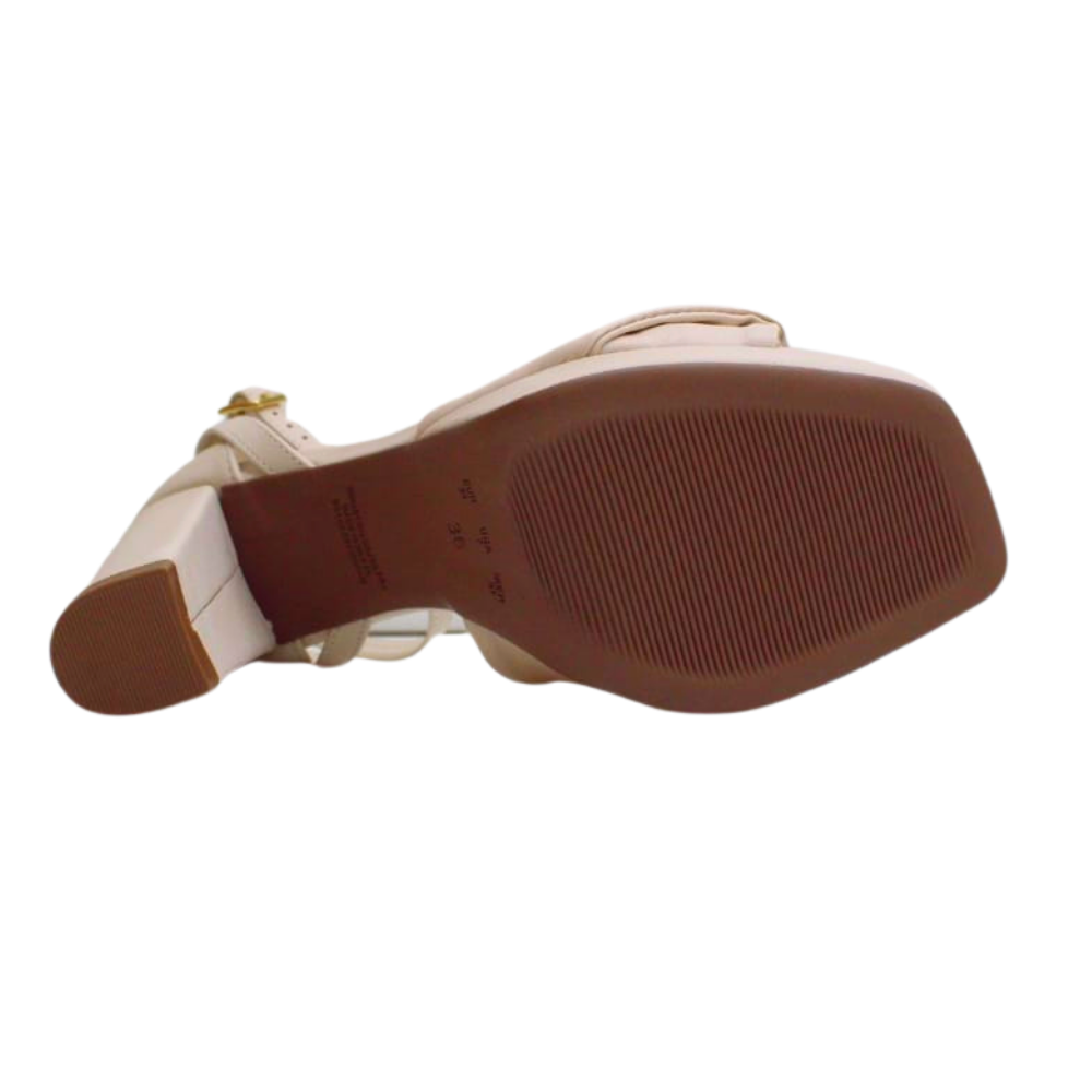 Sandália Feminina Salto Grosso Quadrado Bebecê T8413-439 Bege 6