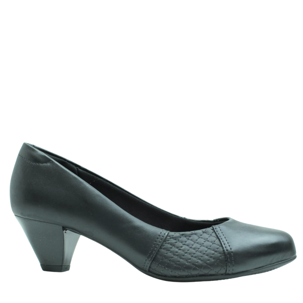 Sapato Feminino Scarpin Salto Baixo Grosso Modare 7005.647 Preto 3
