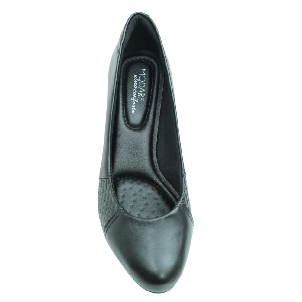Sapato Feminino Scarpin Salto Baixo Grosso Modare 7005.647 Preto 5