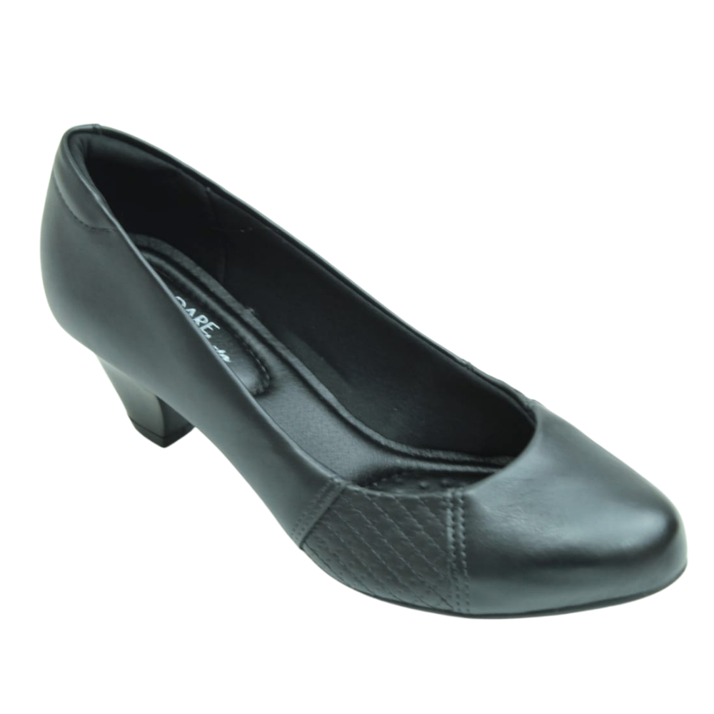 Sapato Feminino Scarpin Salto Baixo Grosso Modare 7005.647 Preto 1