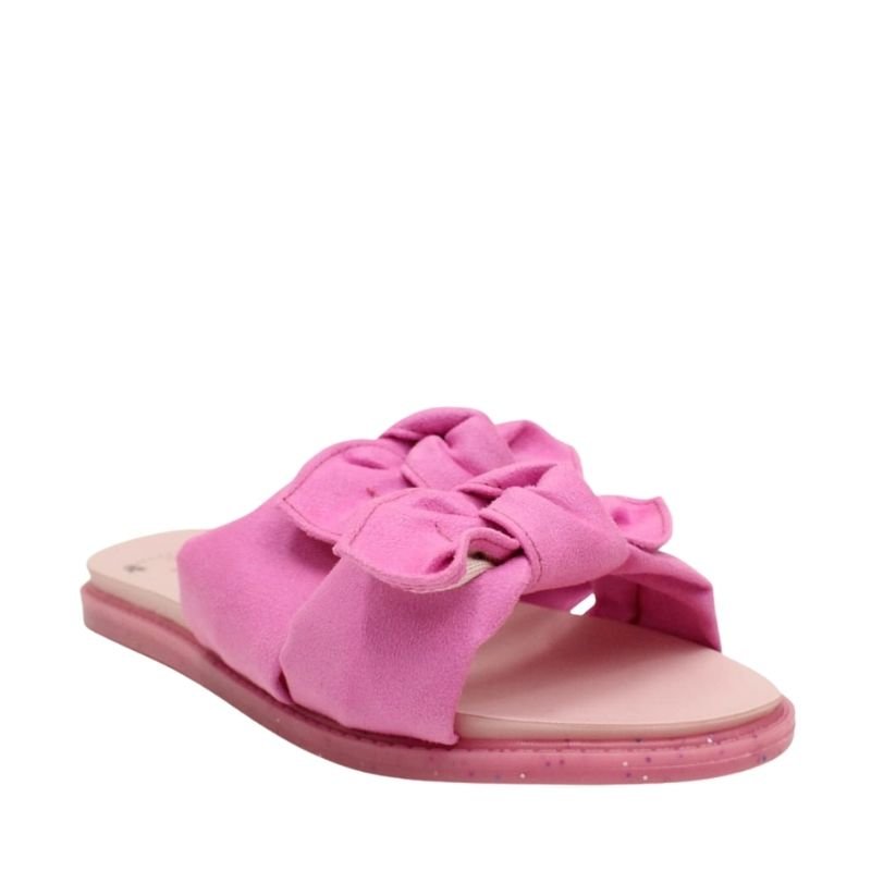 Chinelo Infantil Feminino Slide Tiras Laço Molekinha 2312602 Rosa 2