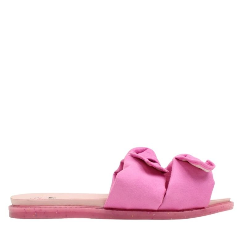 Chinelo Infantil Feminino Slide Tiras Laço Molekinha 2312602 Rosa 3
