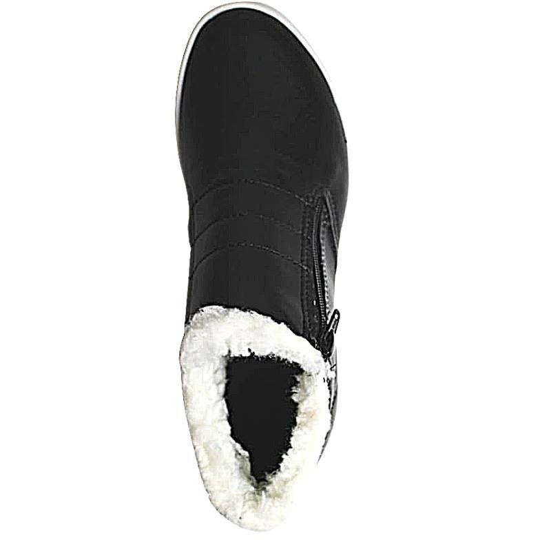 Bota Cano Curto com Pelo Confortável Moda FG Feminino 2022 Preto 5