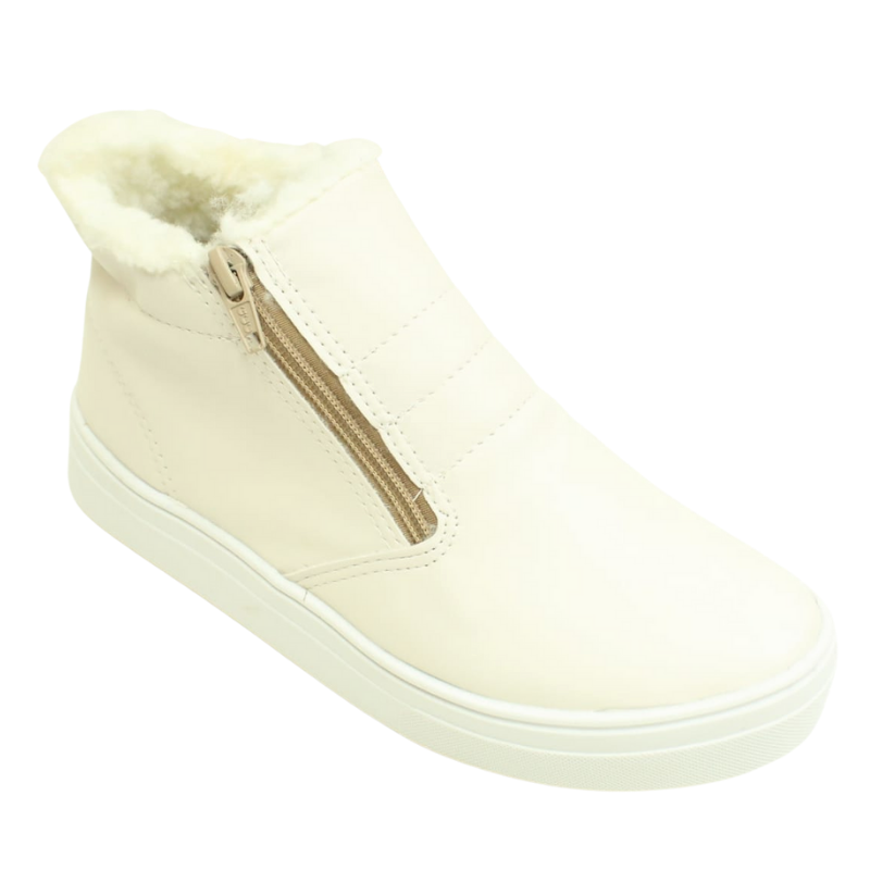 Bota Cano Curto com Pelo Confortável Moda FG Feminino 2022 Branco 1