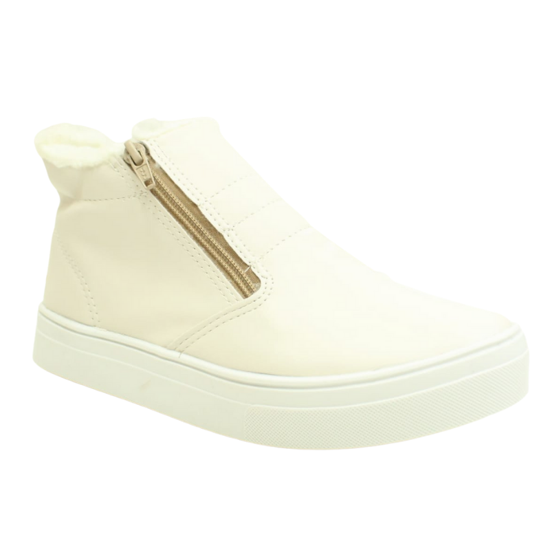 Bota Cano Curto com Pelo Confortável Moda FG Feminino 2022 Branco 2
