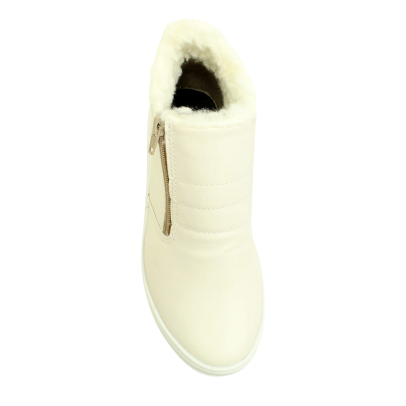 Bota Cano Curto com Pelo Confortável Moda FG Feminino 2022 Branco 5