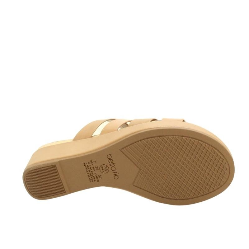 Sandália Feminina Flatform Slide Beira Rio 8381.315 Bege 6