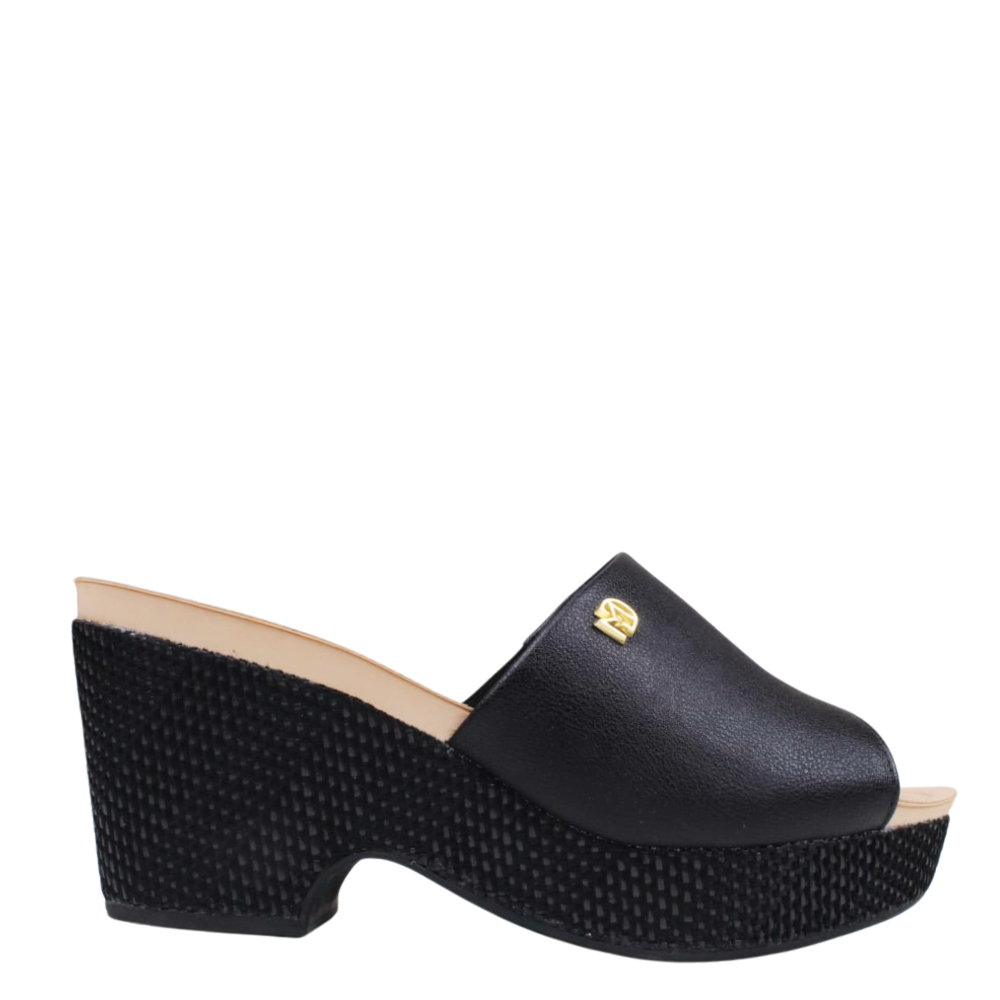 Tamanco Feminino Salto Alto Anabela Conforto Modare 7137.123 Preto 2