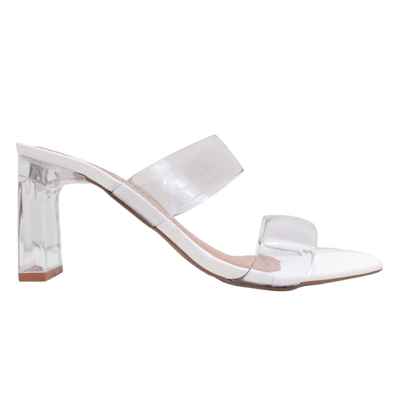 Sandalia Lilha Shoes Feminino Salto Médio 7200 Branco 3