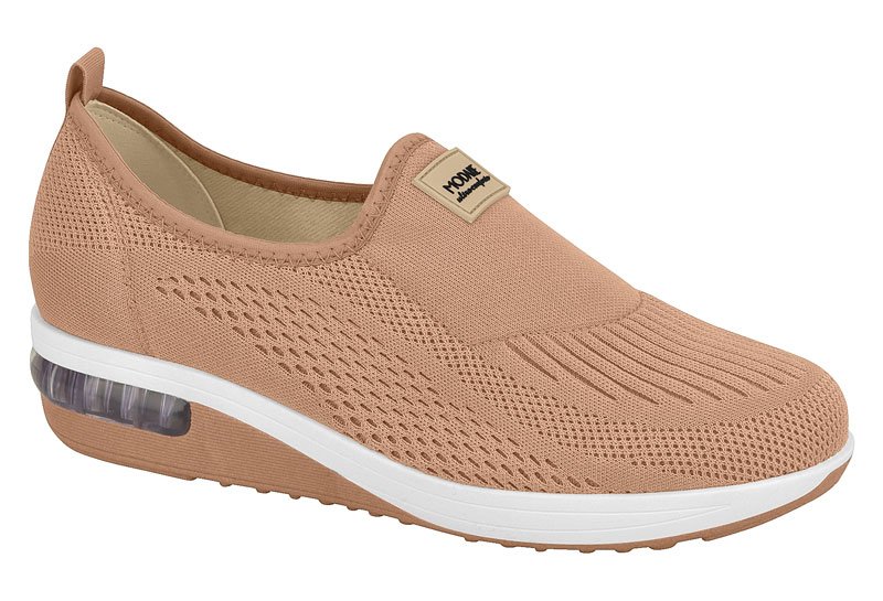 Tênis Feminino Slip On Modare Sem Cadarço Anabela Bege 1