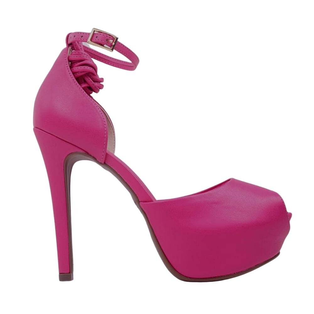Sandália Peep Toe Salto Fino Feminina Bebece T8911-065 Rosa 2