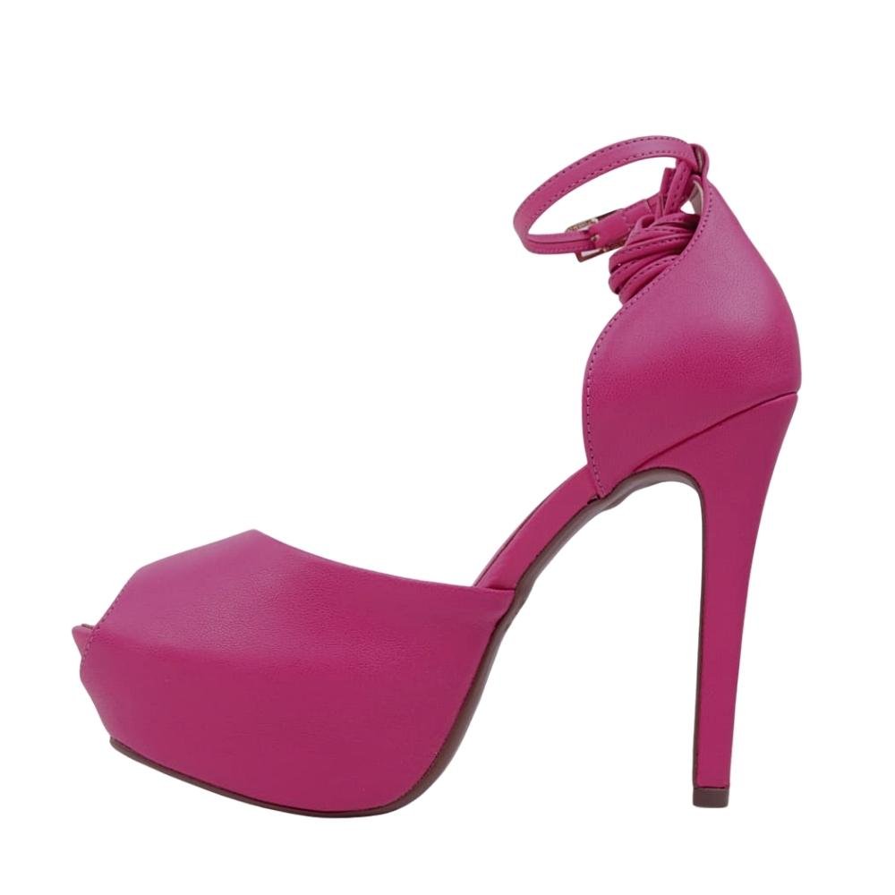 Sandália Peep Toe Salto Fino Feminina Bebece T8911-065 Rosa 3